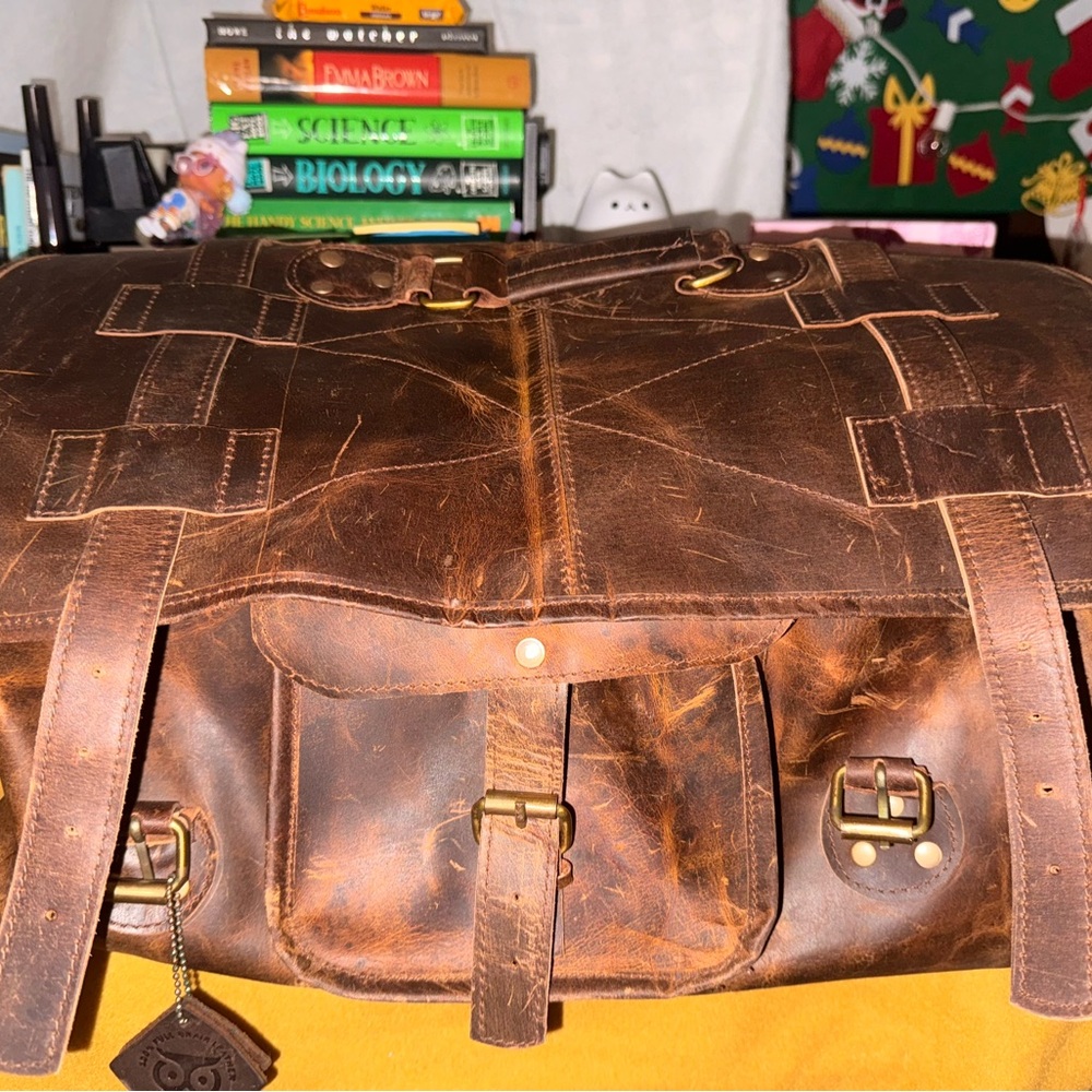 Vintage Brown Leather Men's Bag